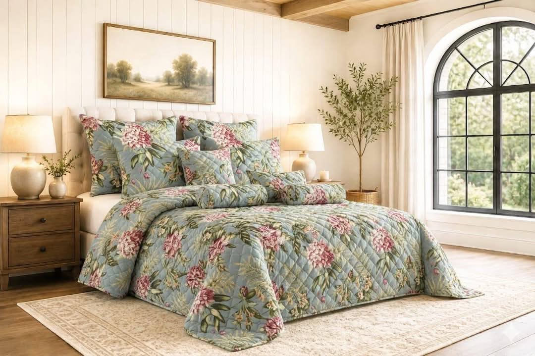 9PCS COTTON BED SPREAD